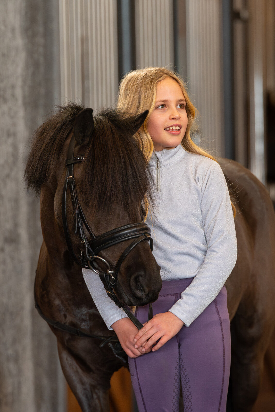 Equipage Shimmer half-zip langærmet ridebluse