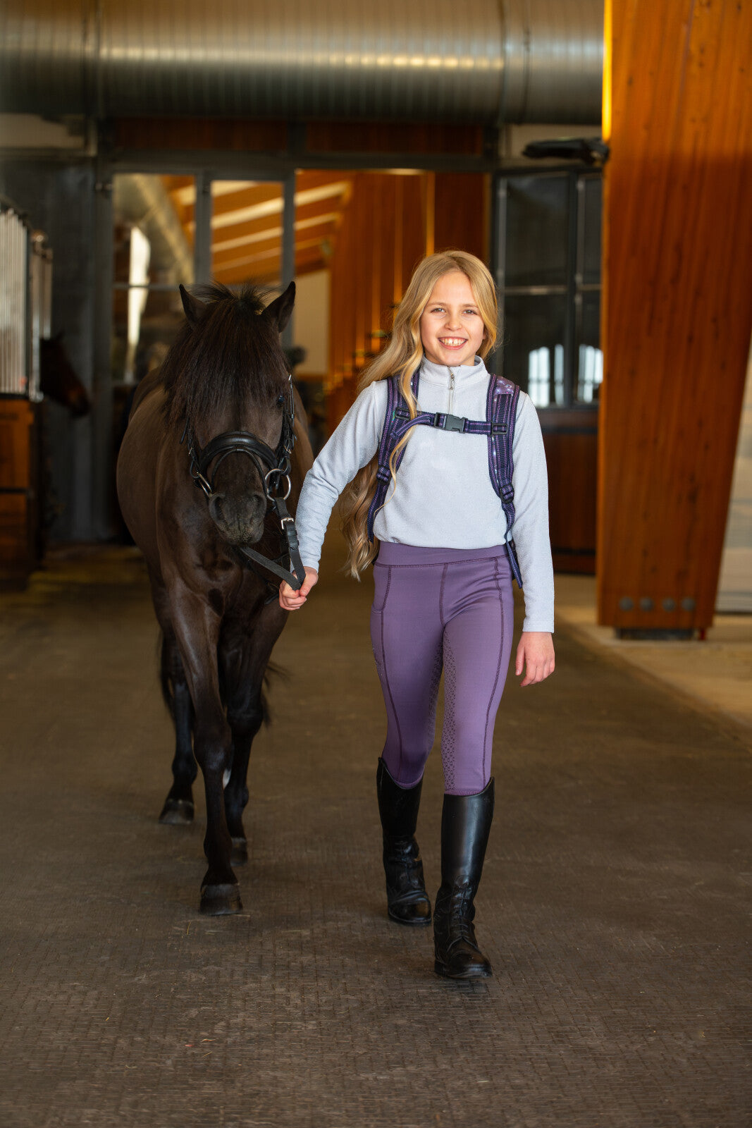 Equipage Shimmer Reithemd half-zip und lang Ärmeln