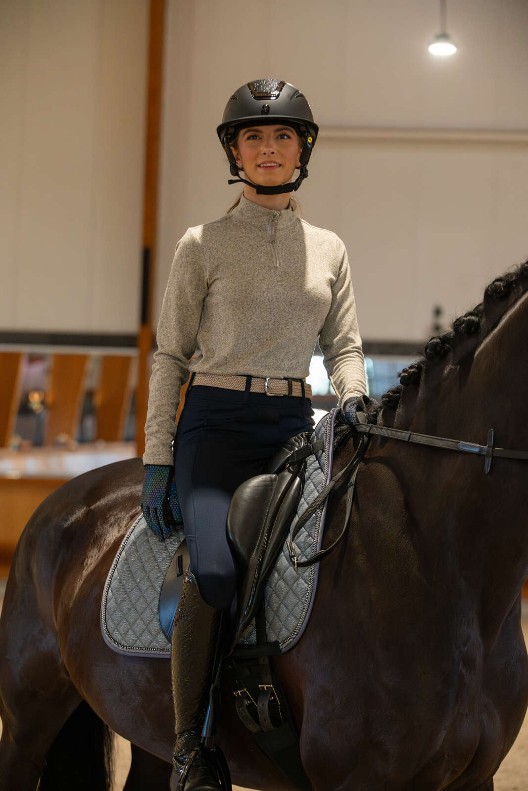 Equipage Stacey half-zip langærmet ridebluse