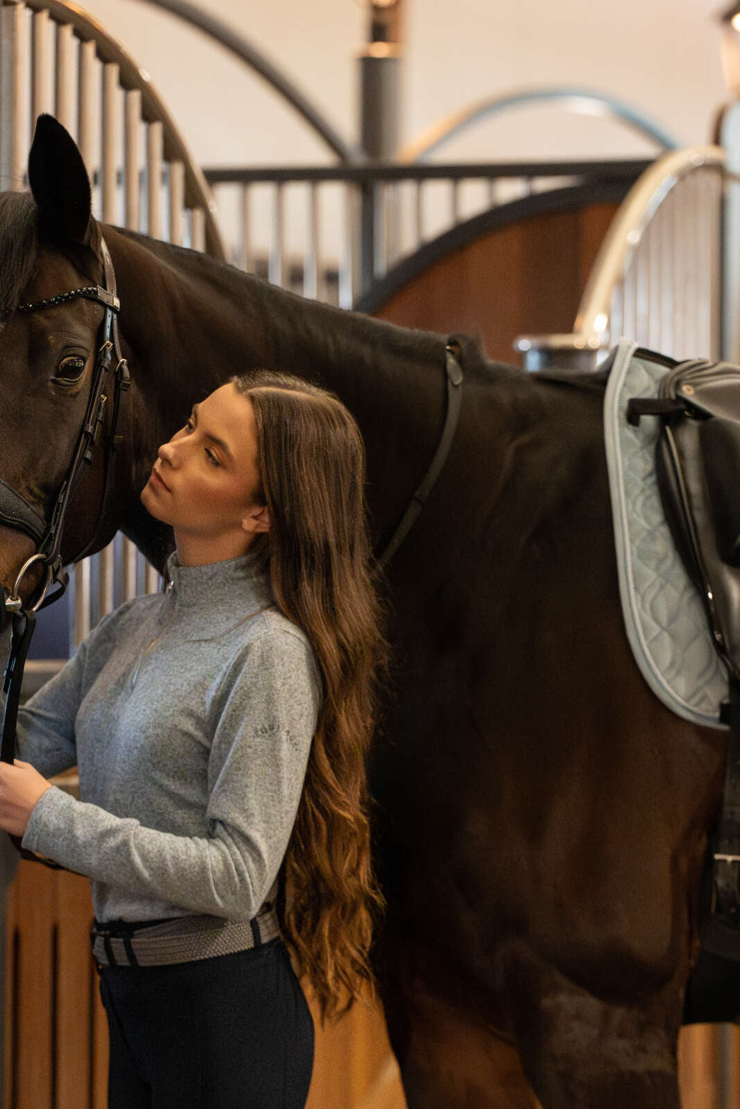 Equipage Stacey half-zip langærmet ridebluse