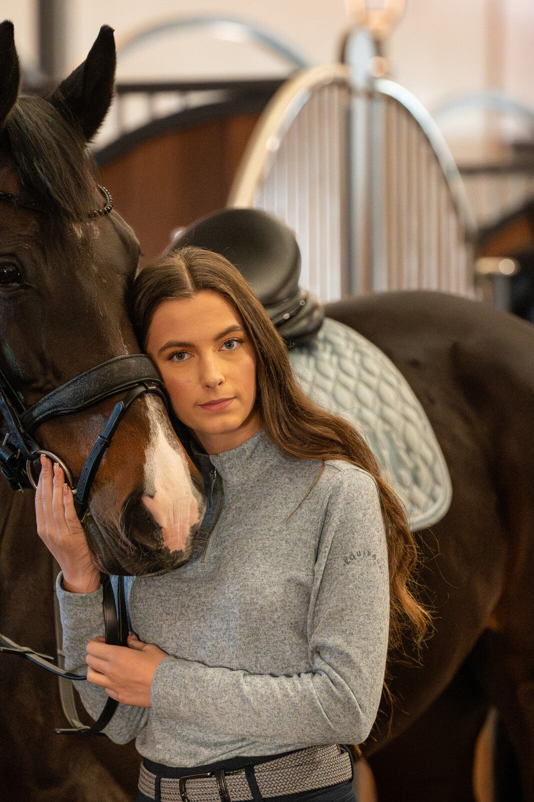 Equipage Stacey half-zip langærmet ridebluse