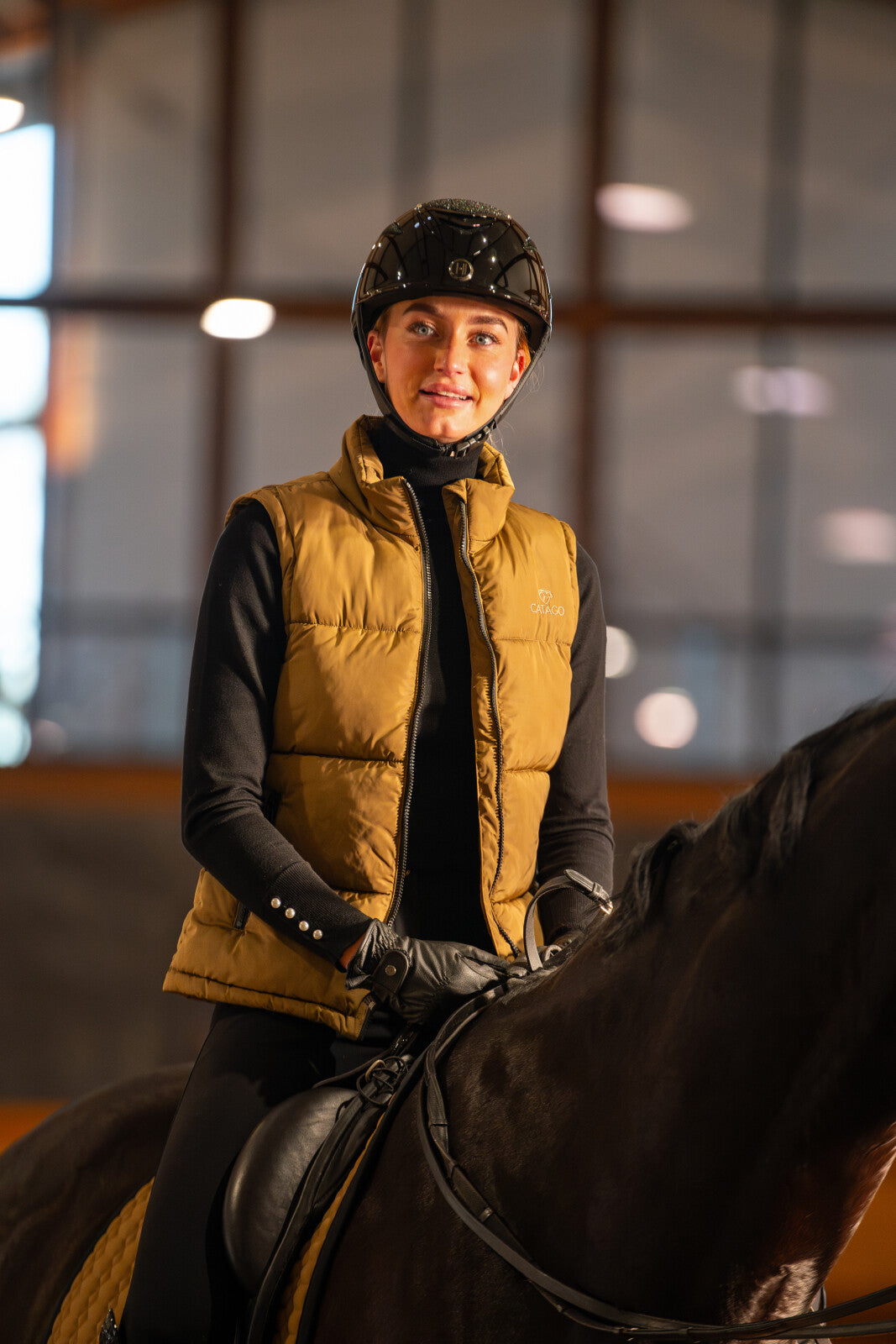 One K Defender Pro riding helmet - glitter top, swarowski pipe