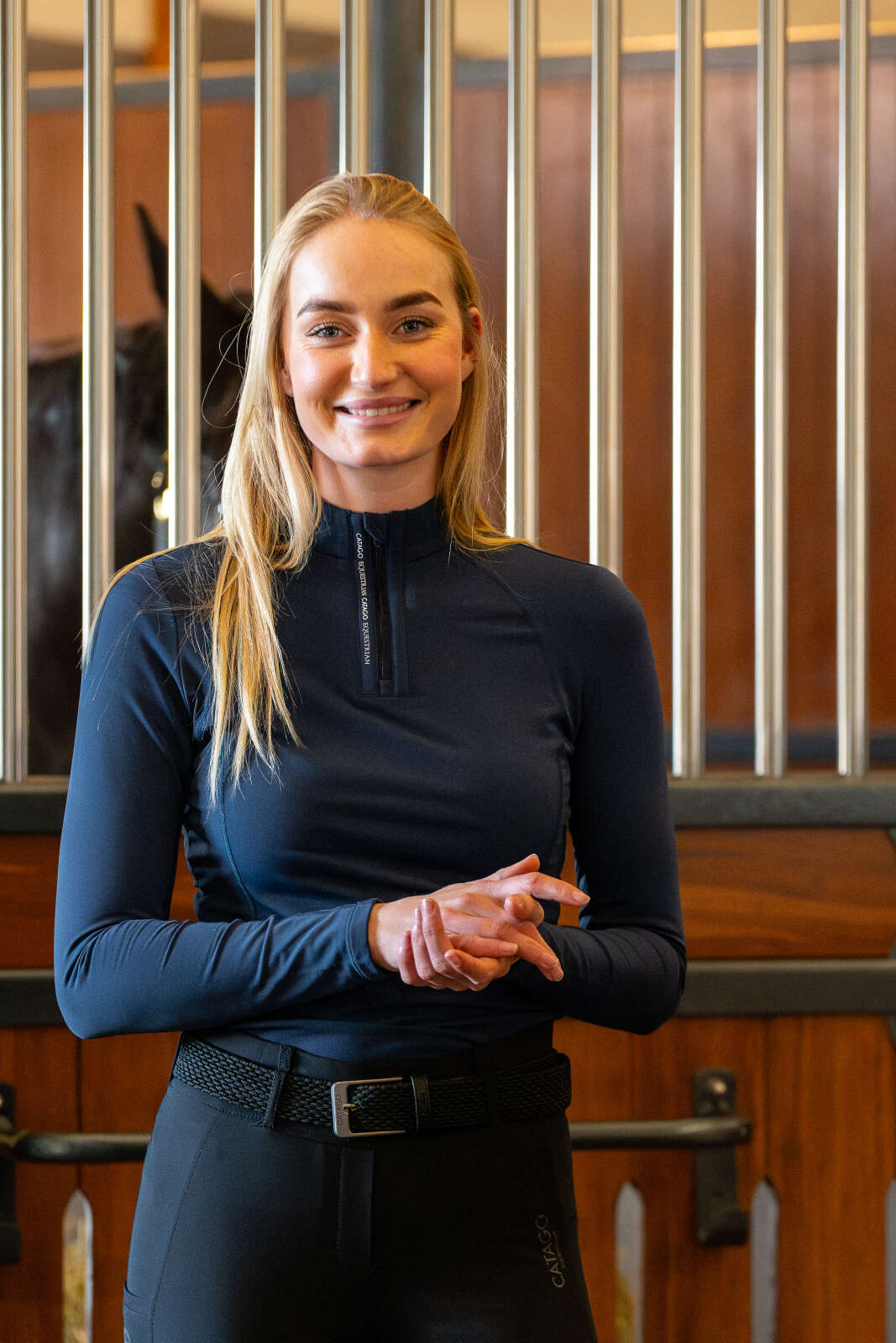CATAGO Bree langermet rideskjorte med half-zip