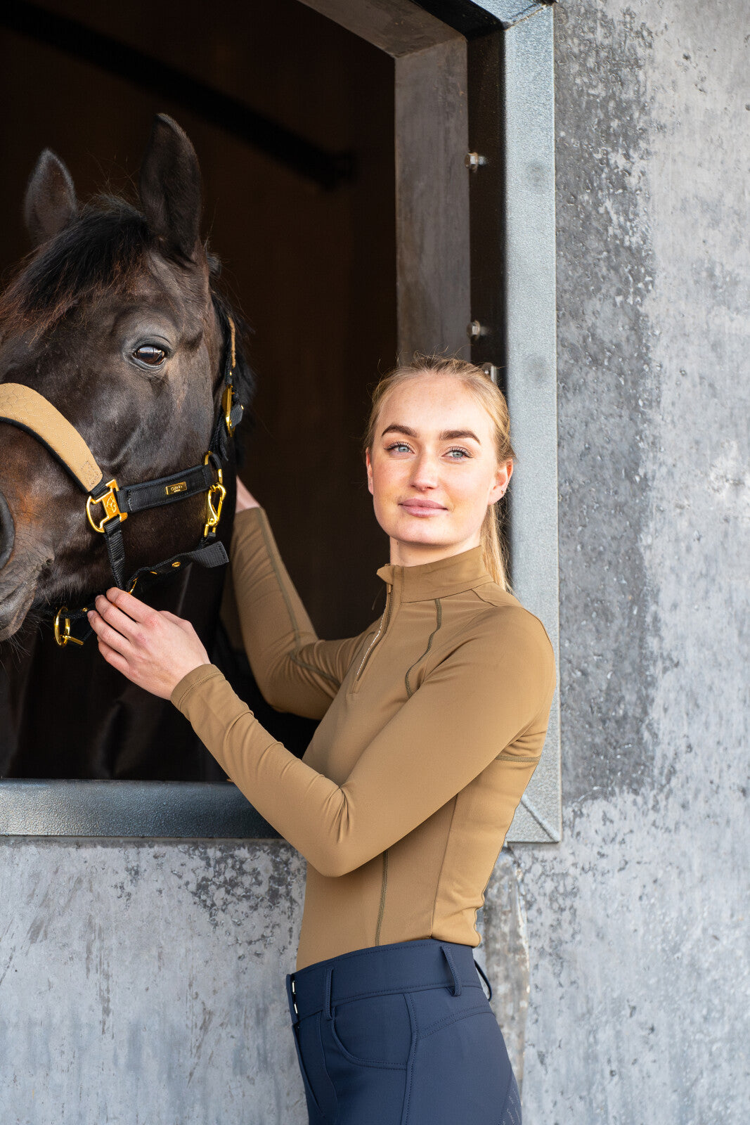 CATAGO Bree långärmad ridtröja med half-zip