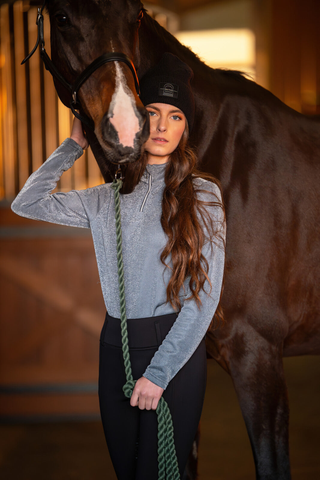 Equipage Shimmer half-zip langærmet ridebluse