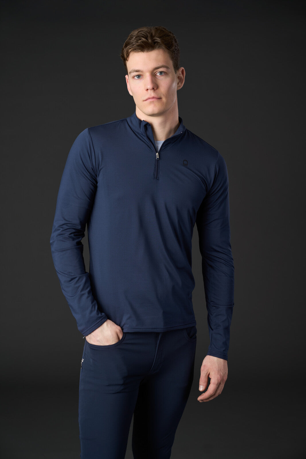 Equipage MEN Steve half-zip long sleeve riding shirt