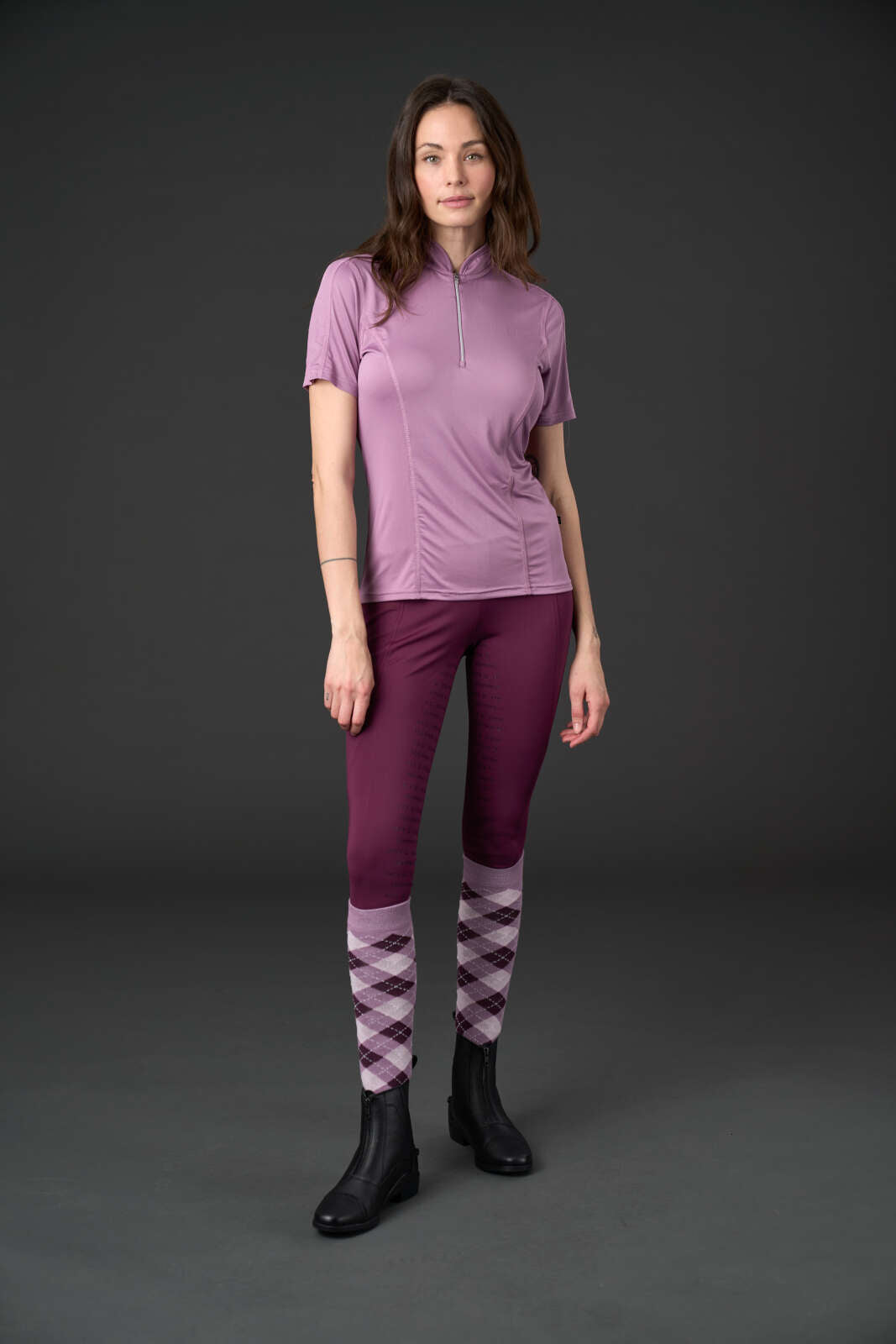 Equipage Awesome Short-Sleeve Riding Top with Zip Neck