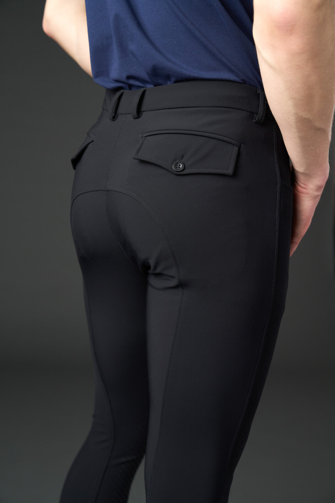 CATAGO MEN Nero knägrepp ridbyxor