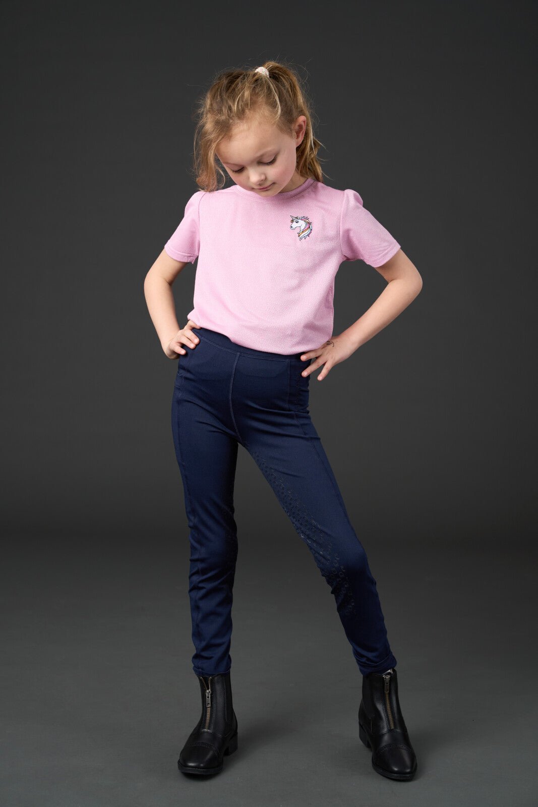 Equipage Molly riding tights with full grip for kids - Unamari
