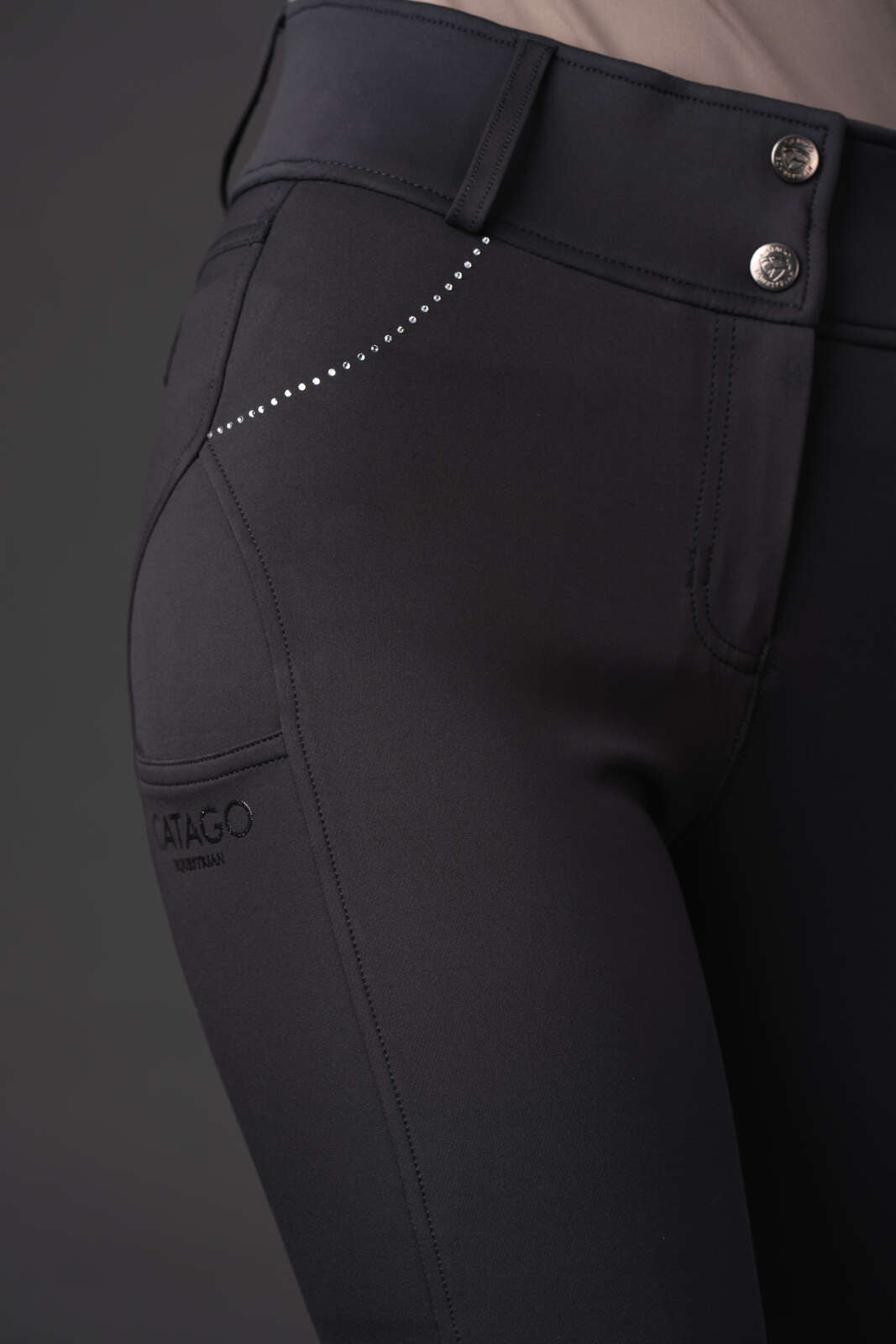 CATAGO Vesta ridebukse med krystaller, fullgrip