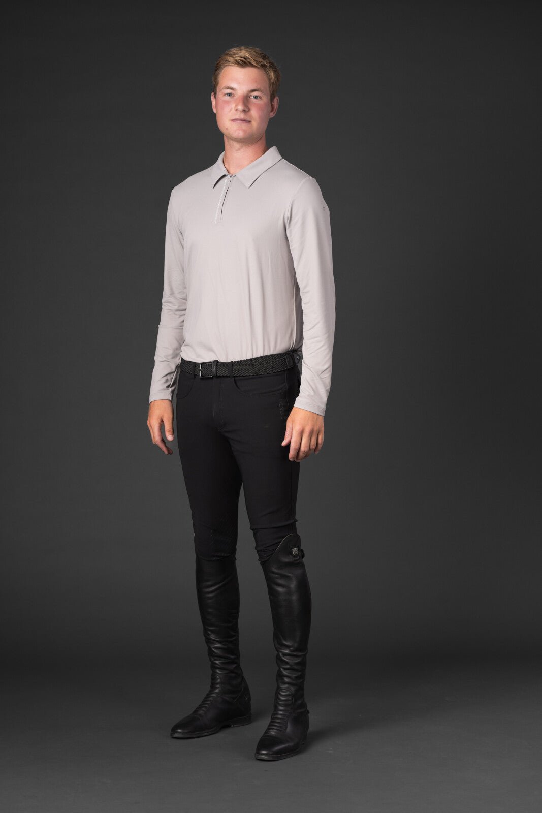 CATAGO MEN Victor long sleeve zip polo - Unamari