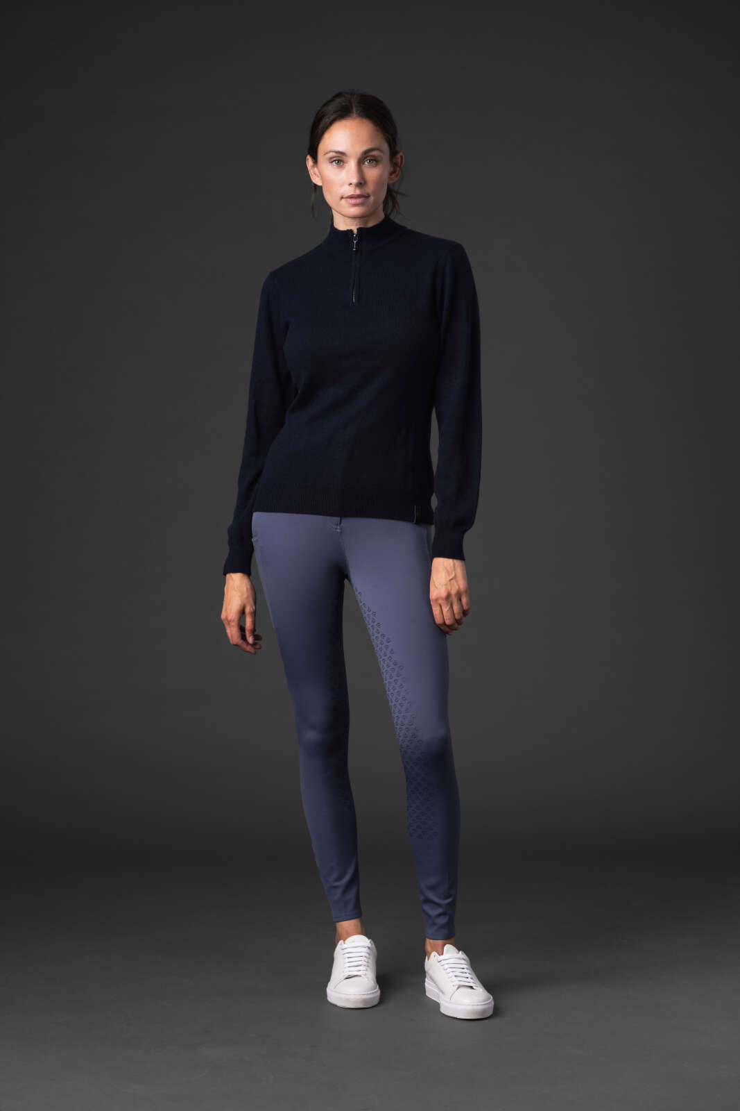 CATAGO Victoria strikket ridebluse med half-zip