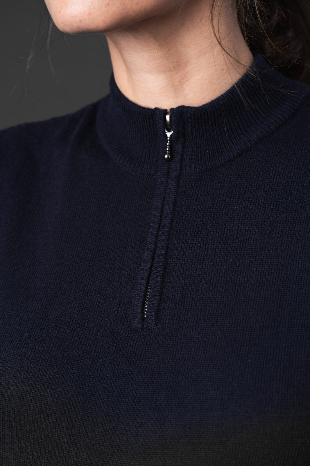CATAGO Victoria strikket ridebluse med half-zip