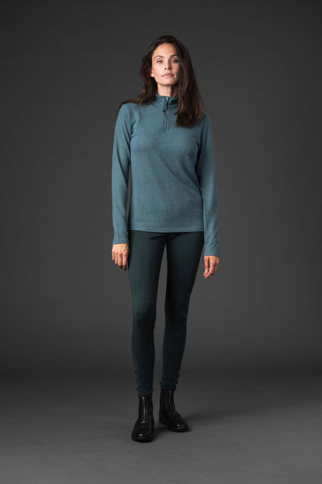 Equipage Stacey langærmet half-zip rideshirt