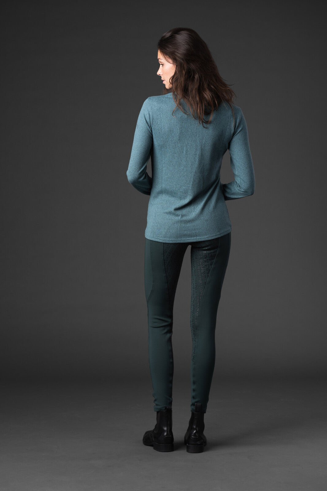 Equipage Stacey long sleeve half - zip riding shirt - Unamari