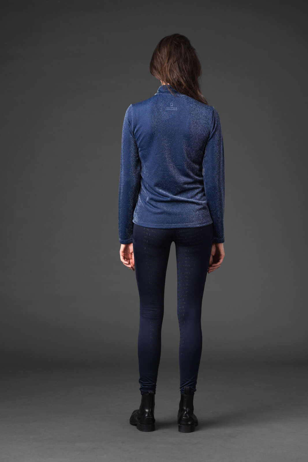 Equipage Shimmer langærmet ridebluse m/ halv lynlås