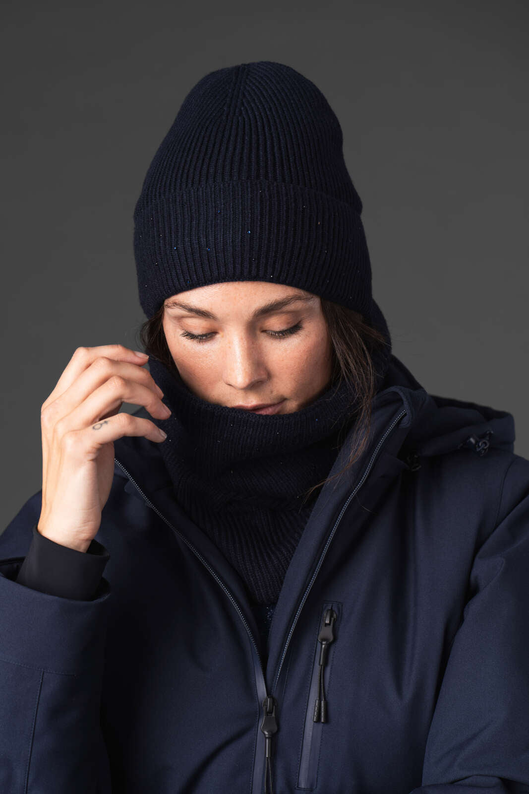 Equipage Vaino ribbed beanie with sparkle