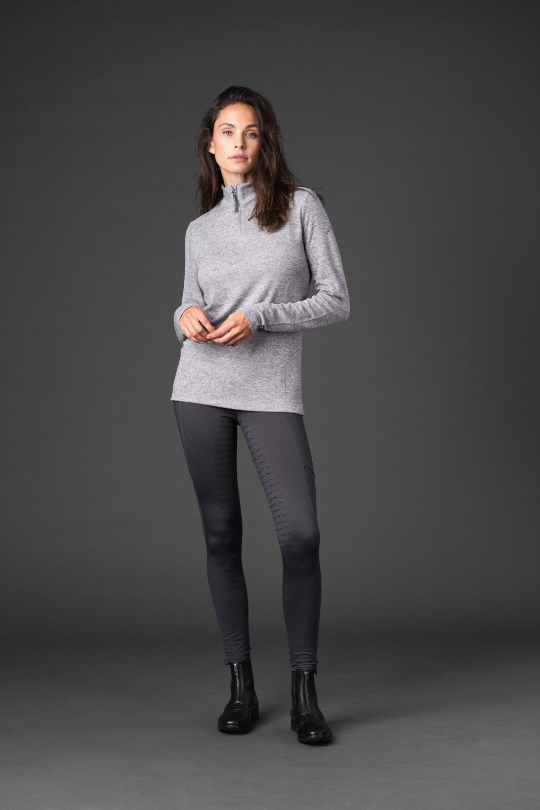 Equipage Stacey long sleeve half - zip riding shirt - Unamari