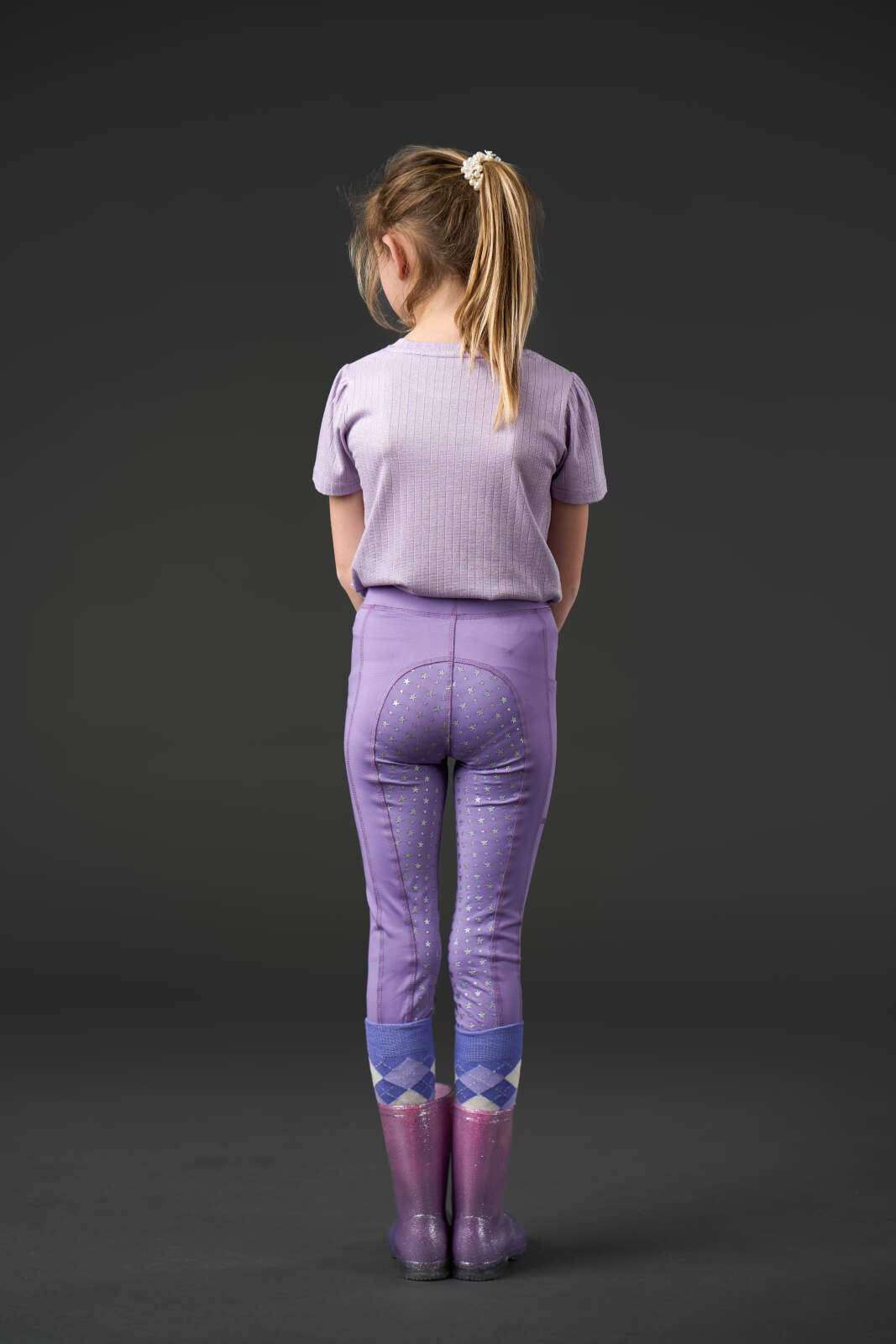 Equipage Molly Glitter-ridetights med fullgrip til børn