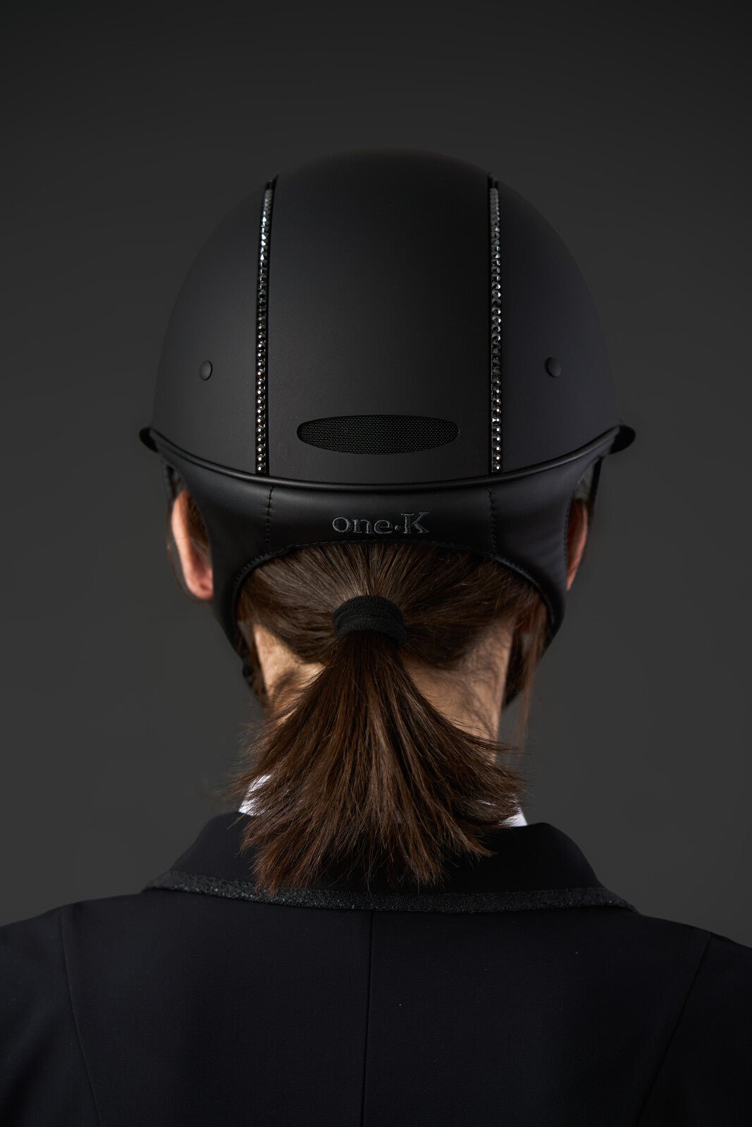 One K MIPS Avancé Lux riding helmet - matt top, black swarovski pipe - Unamari