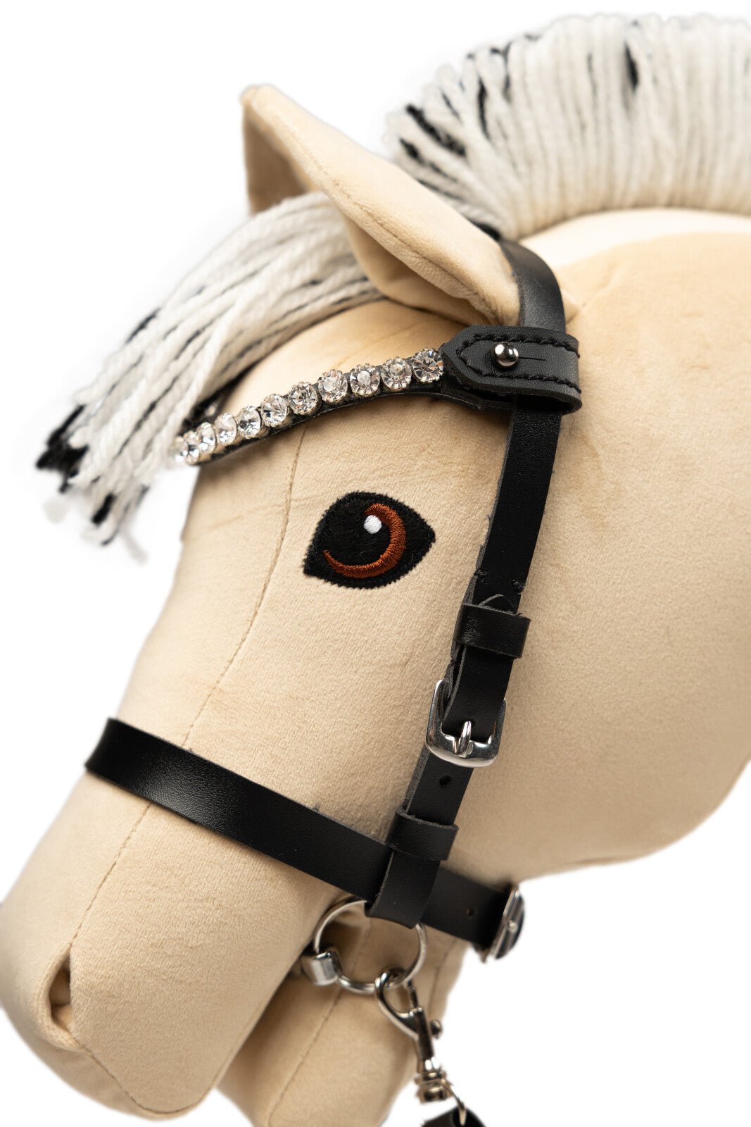 My Hobby Horse Bridle, black with silver stones - Unamari