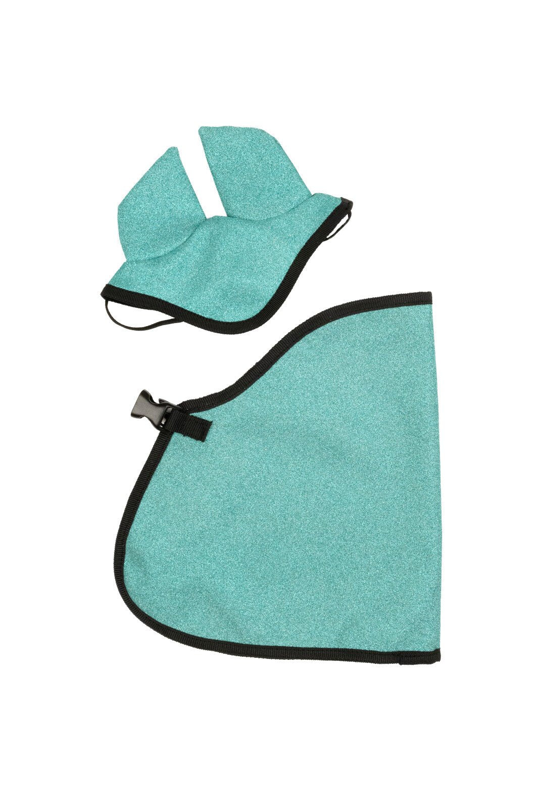 My Hobby Horse Rug & Ear Bonnet, blue glitter - Unamari