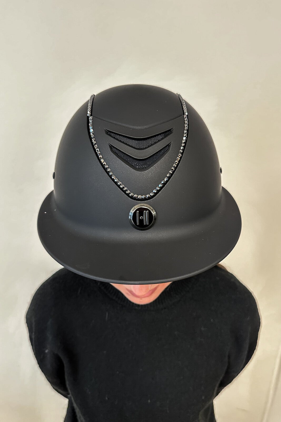 One K MIPS Avancé Lux riding helmet - matt top, black swarovski pipe - Unamari