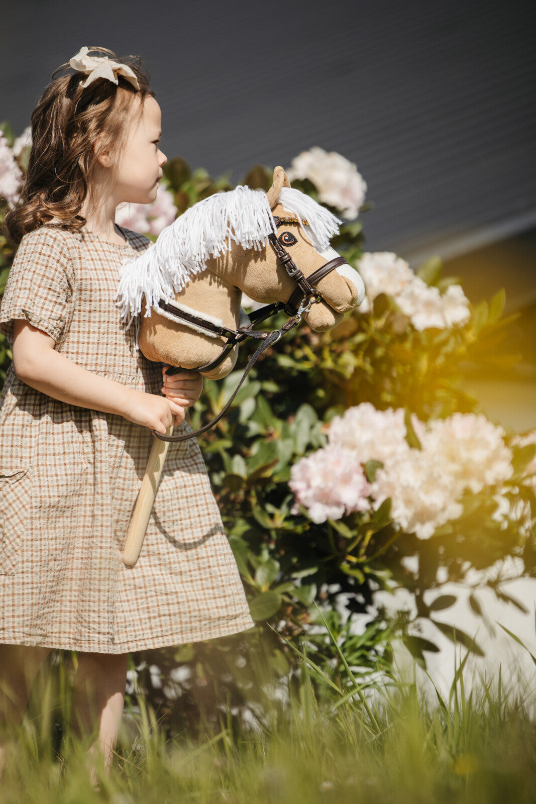 My Hobby Horse Trense braun, mit goldenen Steinen