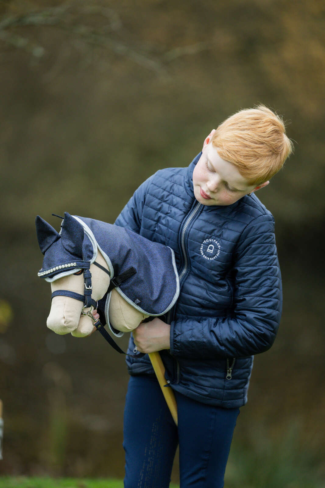 My Hobby Horse dekken og ørehette, navy glitter