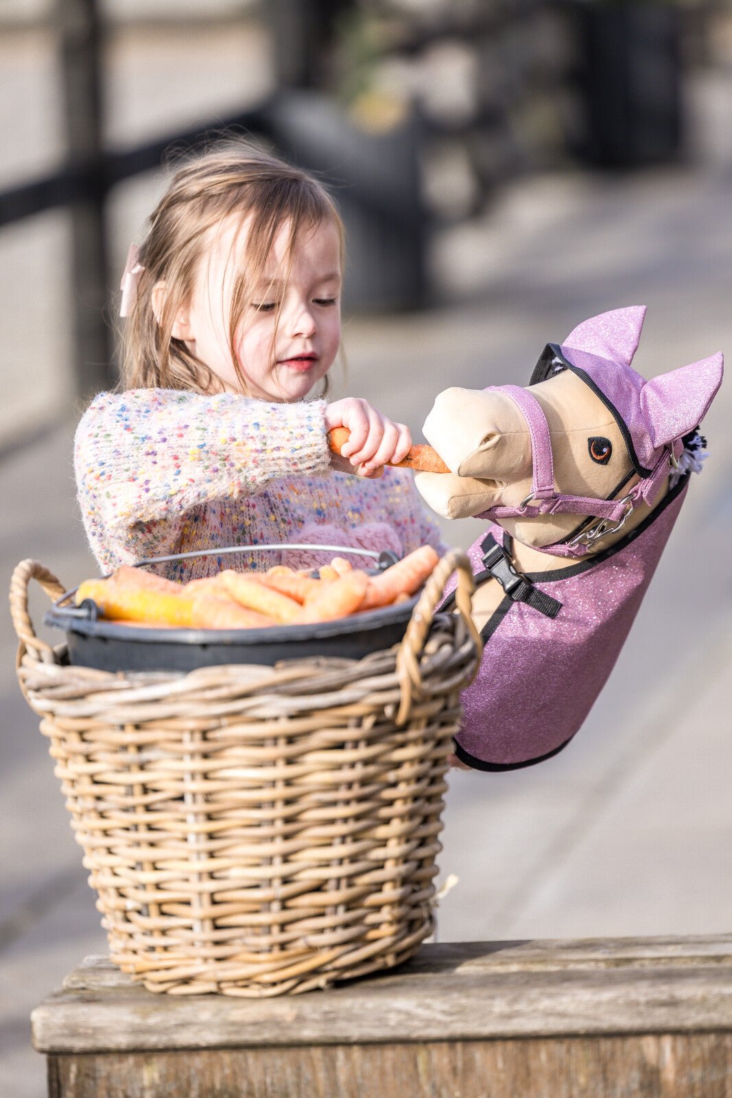 My Hobby Horse Rug & Ear Bonnet, pink glitter - Unamari