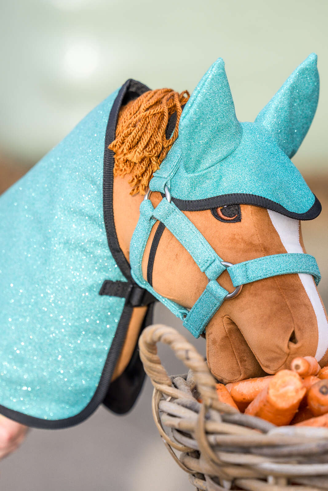My Hobby Horse Decke & Fliegenhaube, Blauer Glitzer