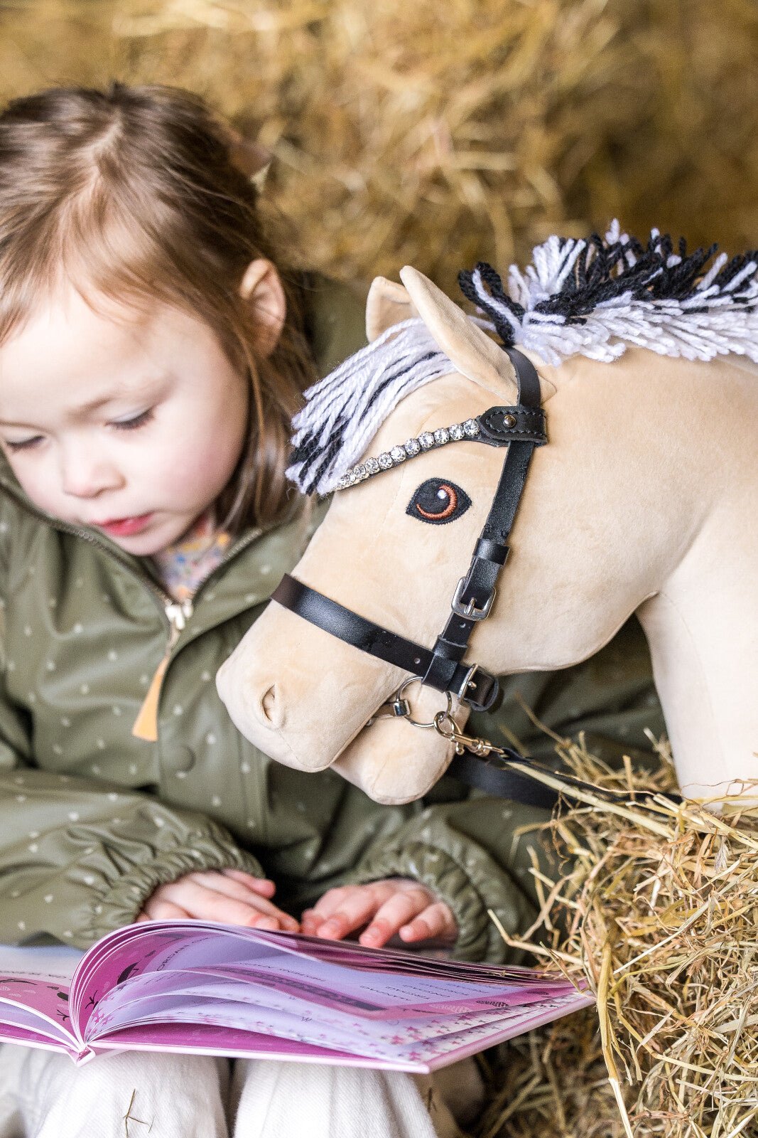 My Hobby Horse Bridle, black with silver stones - Unamari