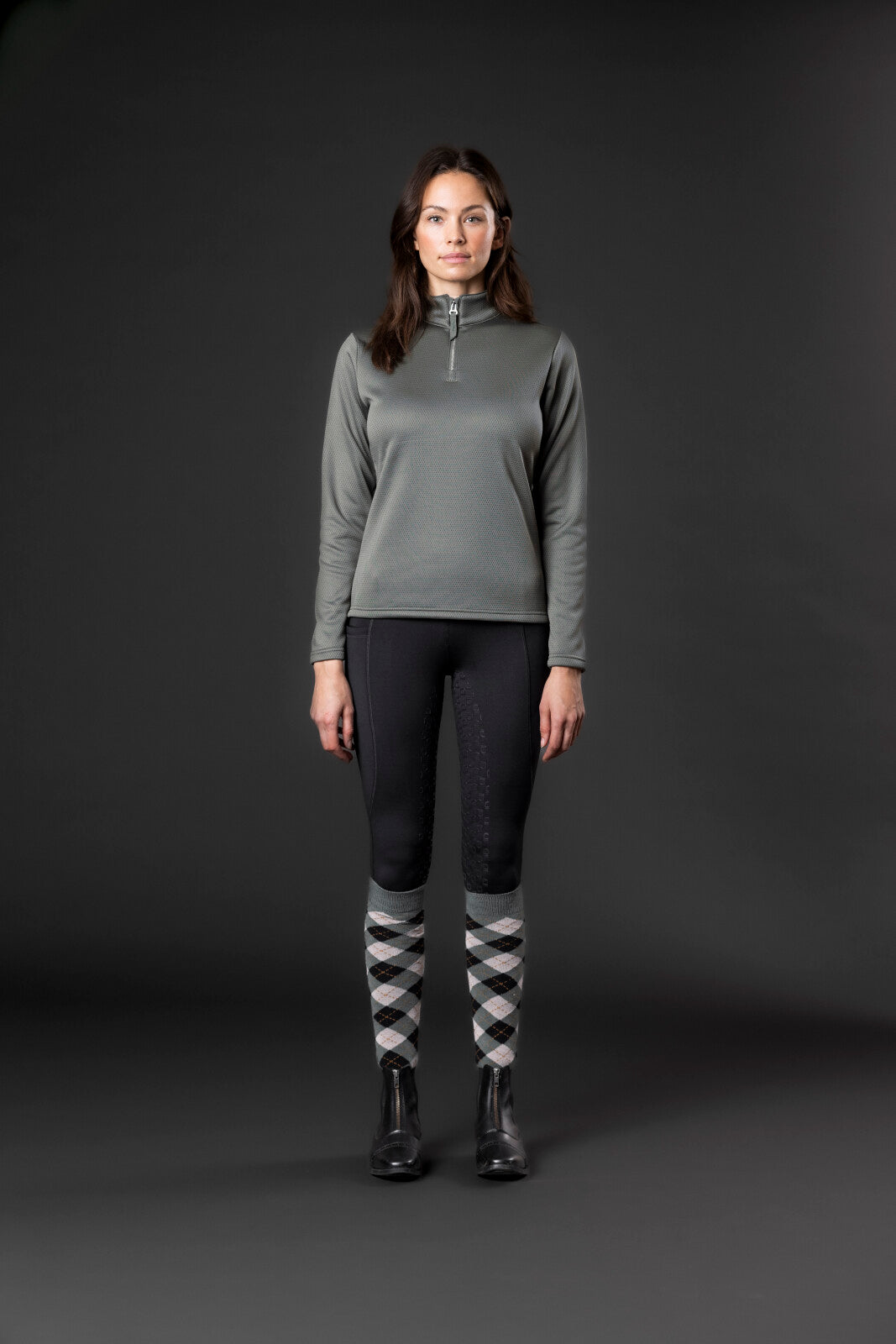 Equipage Scarlet half-zip langærmet ridebluse