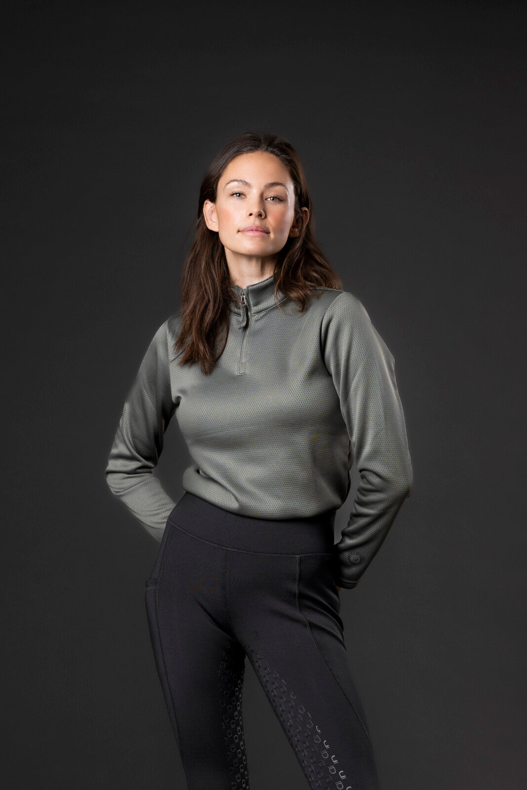 Equipage Scarlet långärmad ridskjorta med half-zip