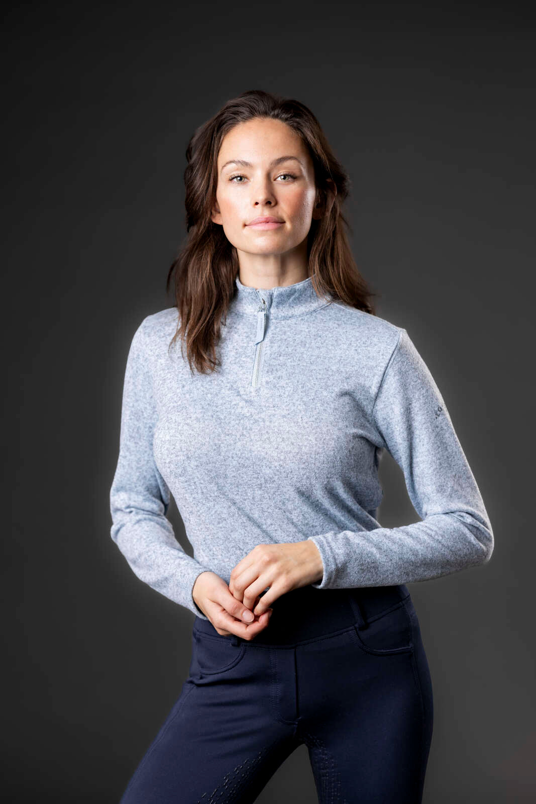 Equipage Stacey half-zip langærmet ridebluse
