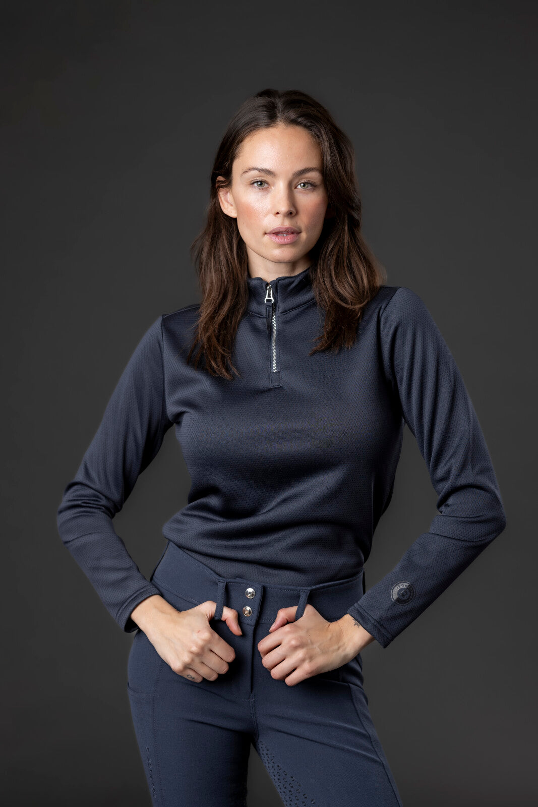 Equipage Scarlet half-zip long-sleeved riding shirt