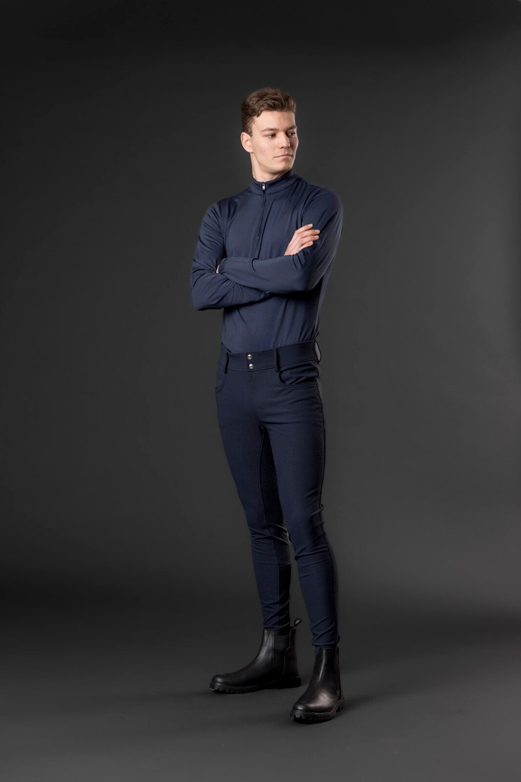 Equipage MEN Steve half-zip long sleeve riding shirt