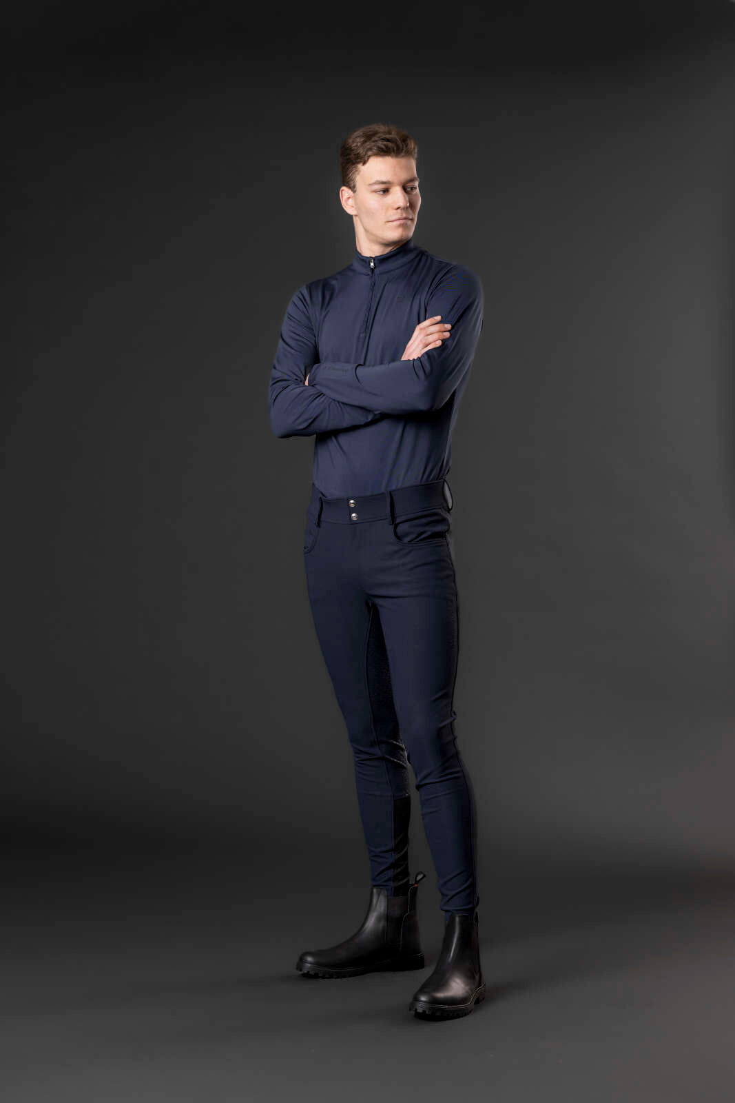 Equipage MEN Steve half-zip long sleeve riding shirt