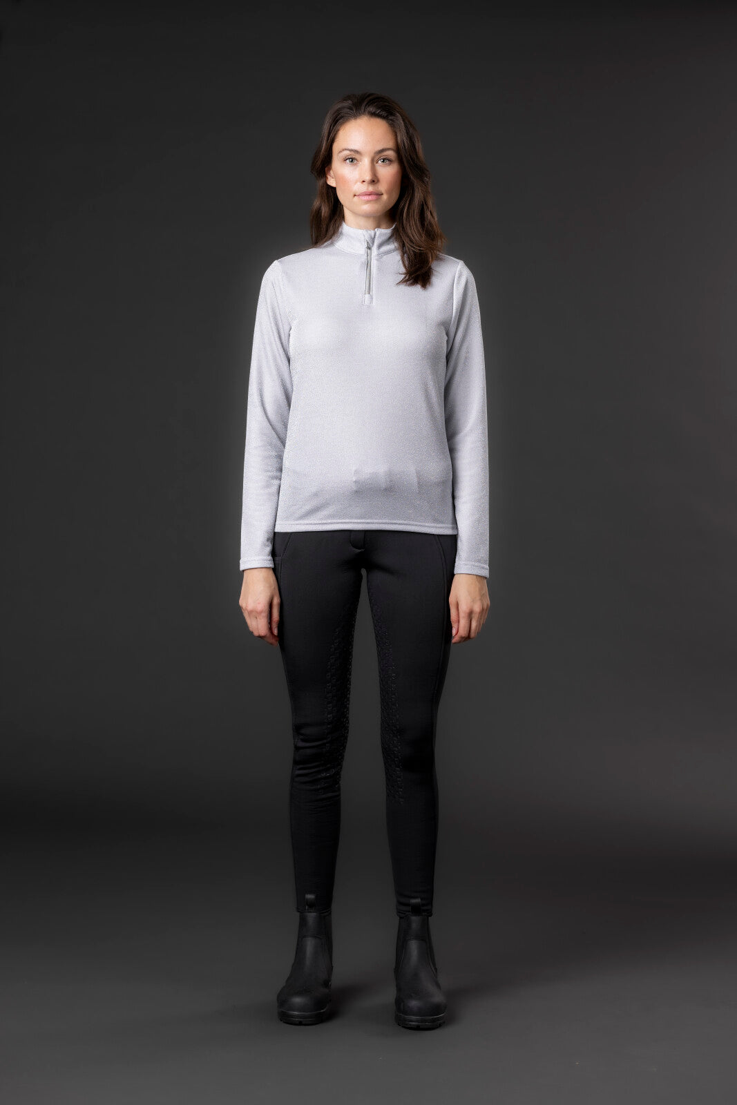 Equipage Shimmer långärmad ridskjorta med half-zip