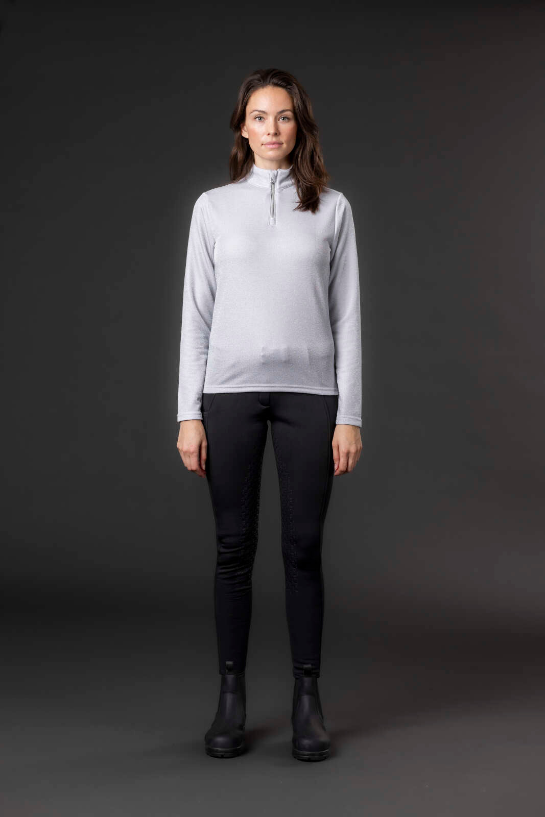 Equipage Shimmer half-zip langærmet ridebluse