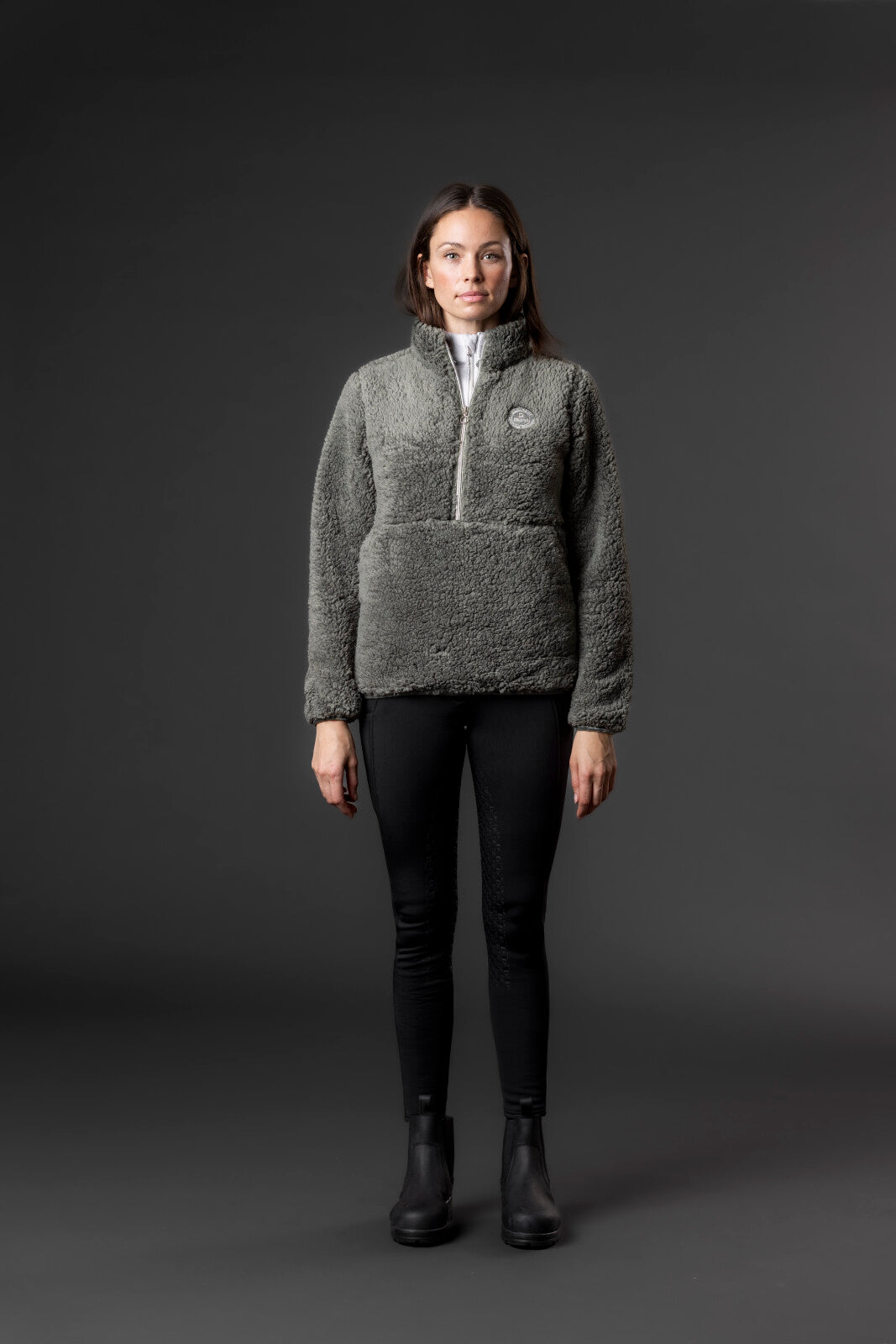Equipage TEEN Joelle half-zip teddy riding jacket