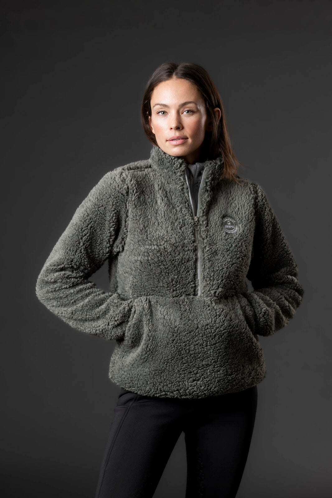 Equipage TEEN Joelle half-zip teddy riding jacket