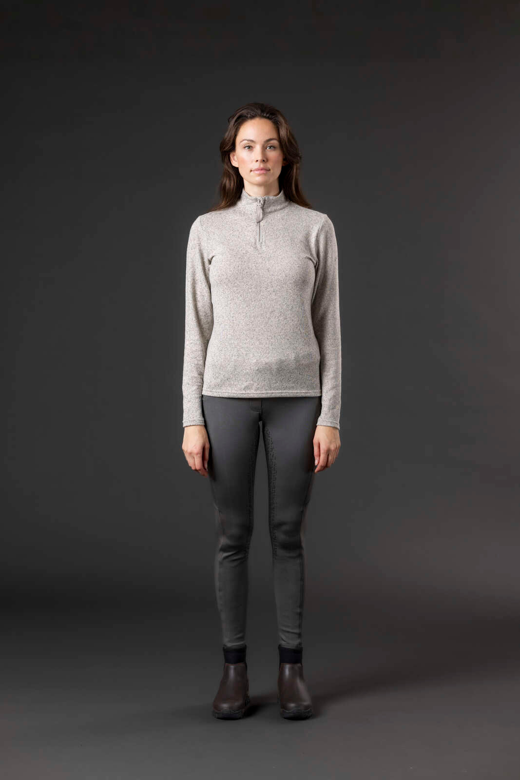 Equipage Stacey half-zip langærmet ridebluse