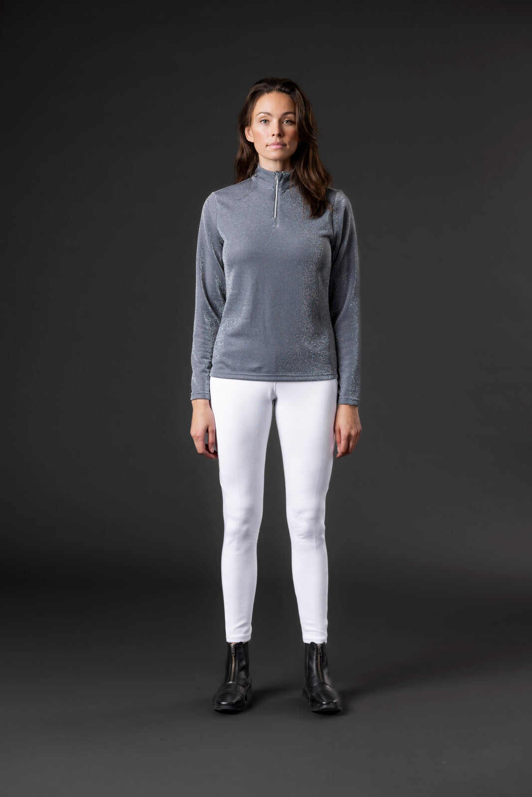 Equipage Shimmer långärmad ridskjorta med half-zip
