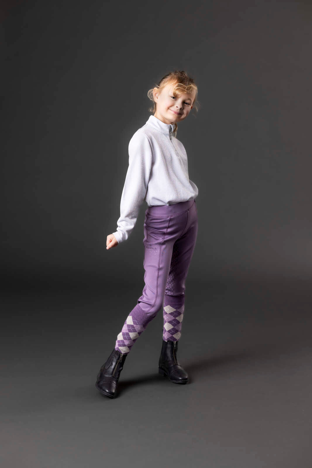 Equipage Shimmer långärmad ridskjorta med half-zip