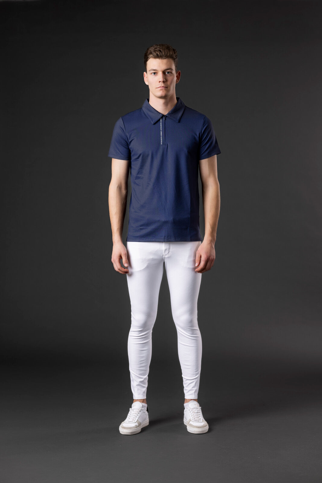 CATAGO MEN Nathan zip polo short sleeve riding blouse
