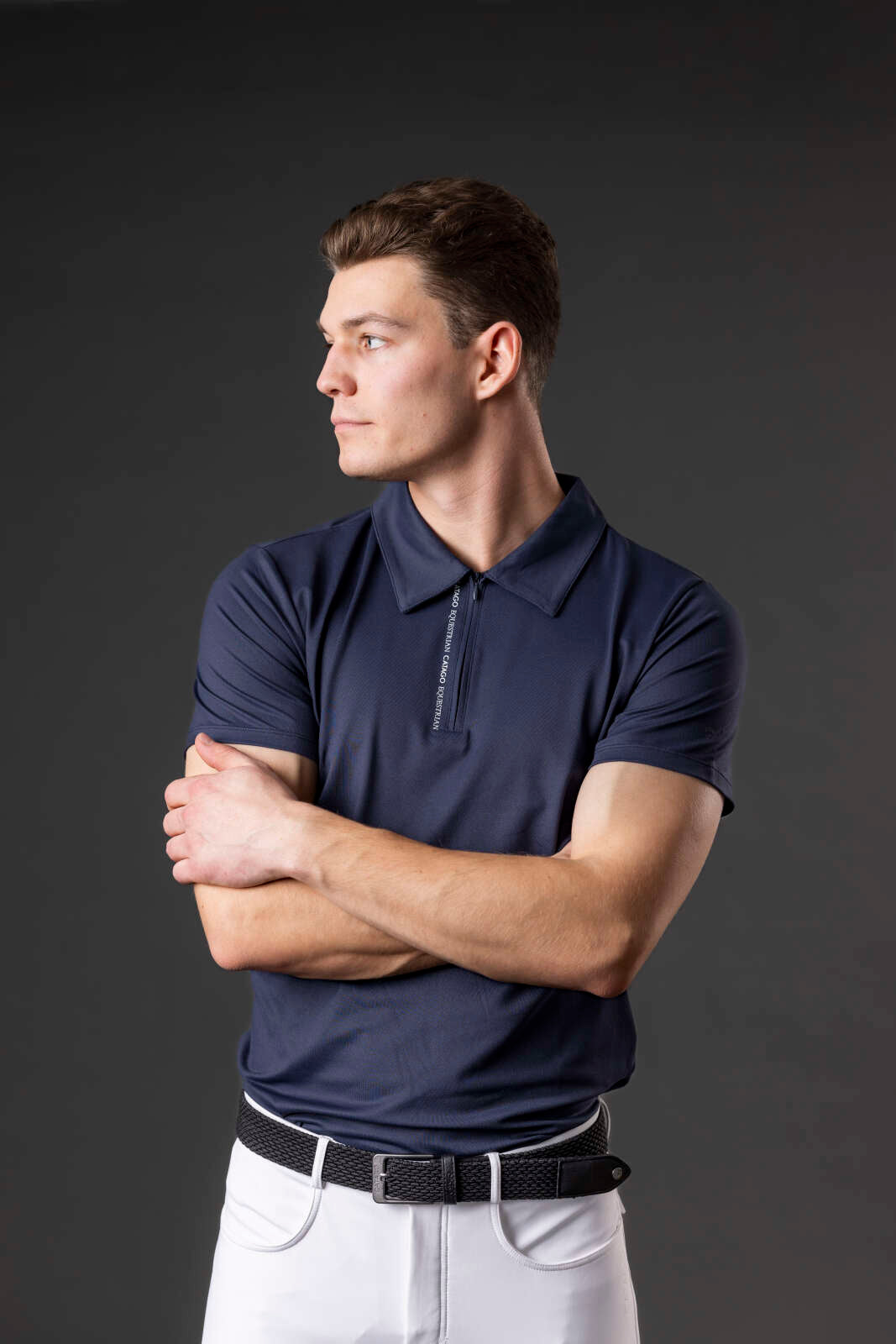 Catago MEN Nathan zip polo short sleeve riding shirt