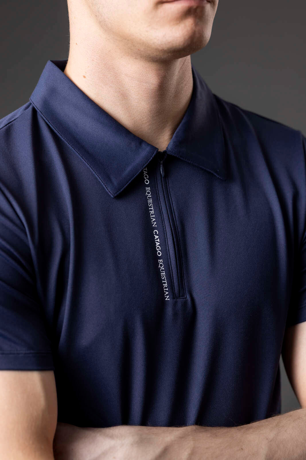 Catago MEN Nathan zip polo short sleeve riding shirt