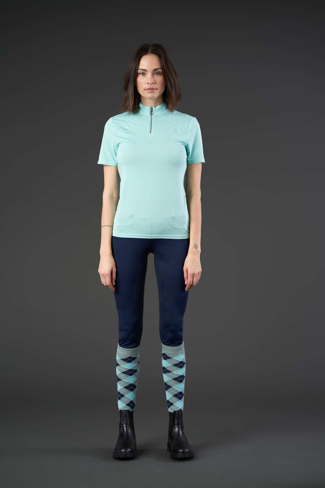 Equipage Hasty kortærmet ridebluse med half-zip