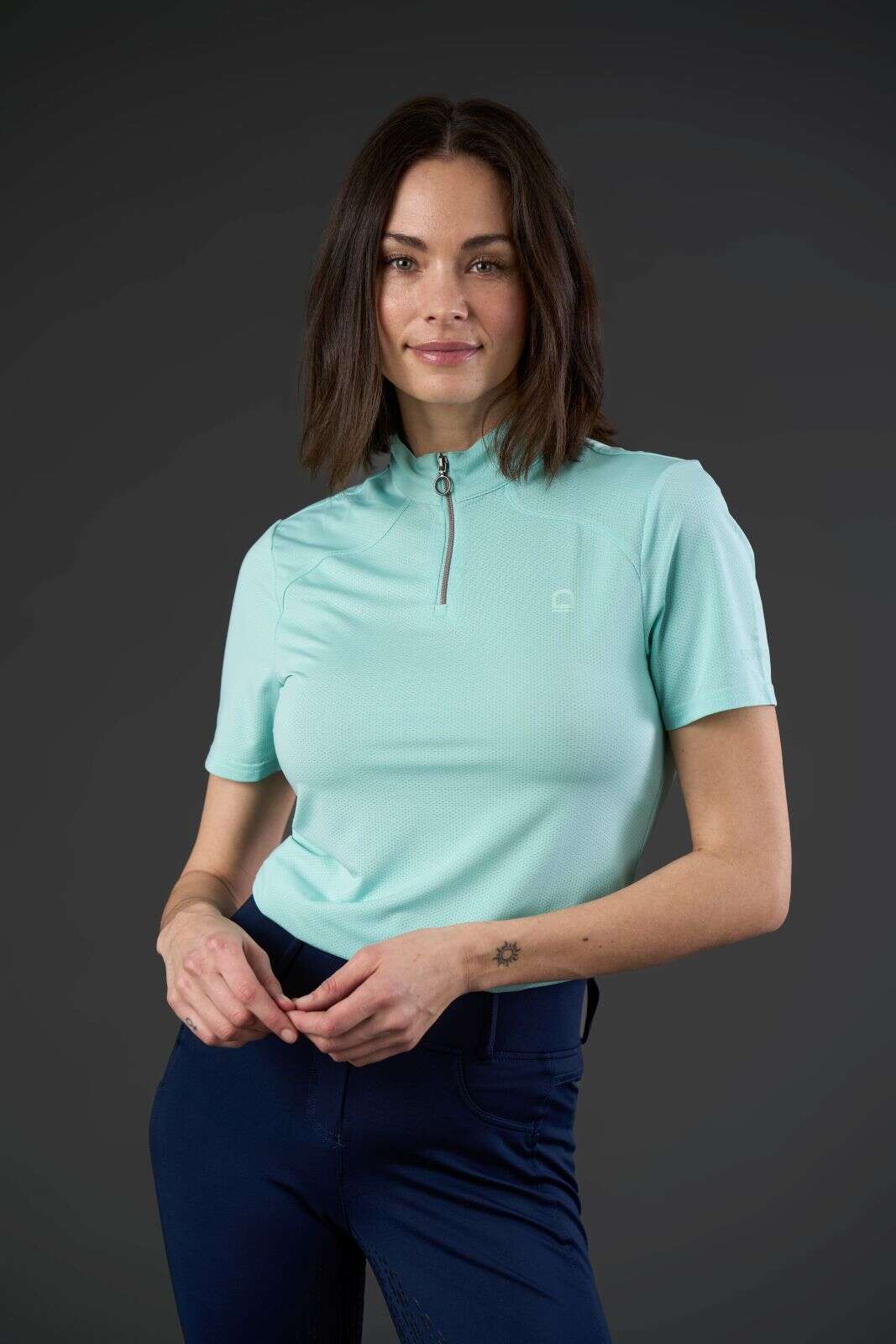 Equipage Hasty kortærmet ridebluse med half-zip